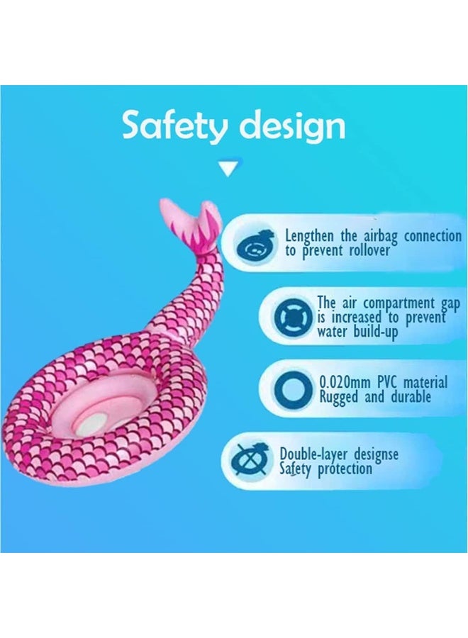 TAPIT 68cm Mermaid Pool Float Mermaid Tail Shaped Pool Swimming Float Tube Ring Floatie Summer Water Fun Beach Party Swimming Pool Toys - Image 2